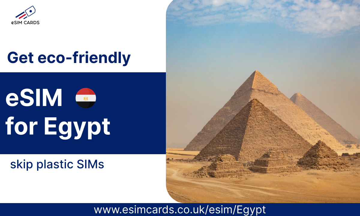 Get eco-friendly esim for egypt skip plastic sims